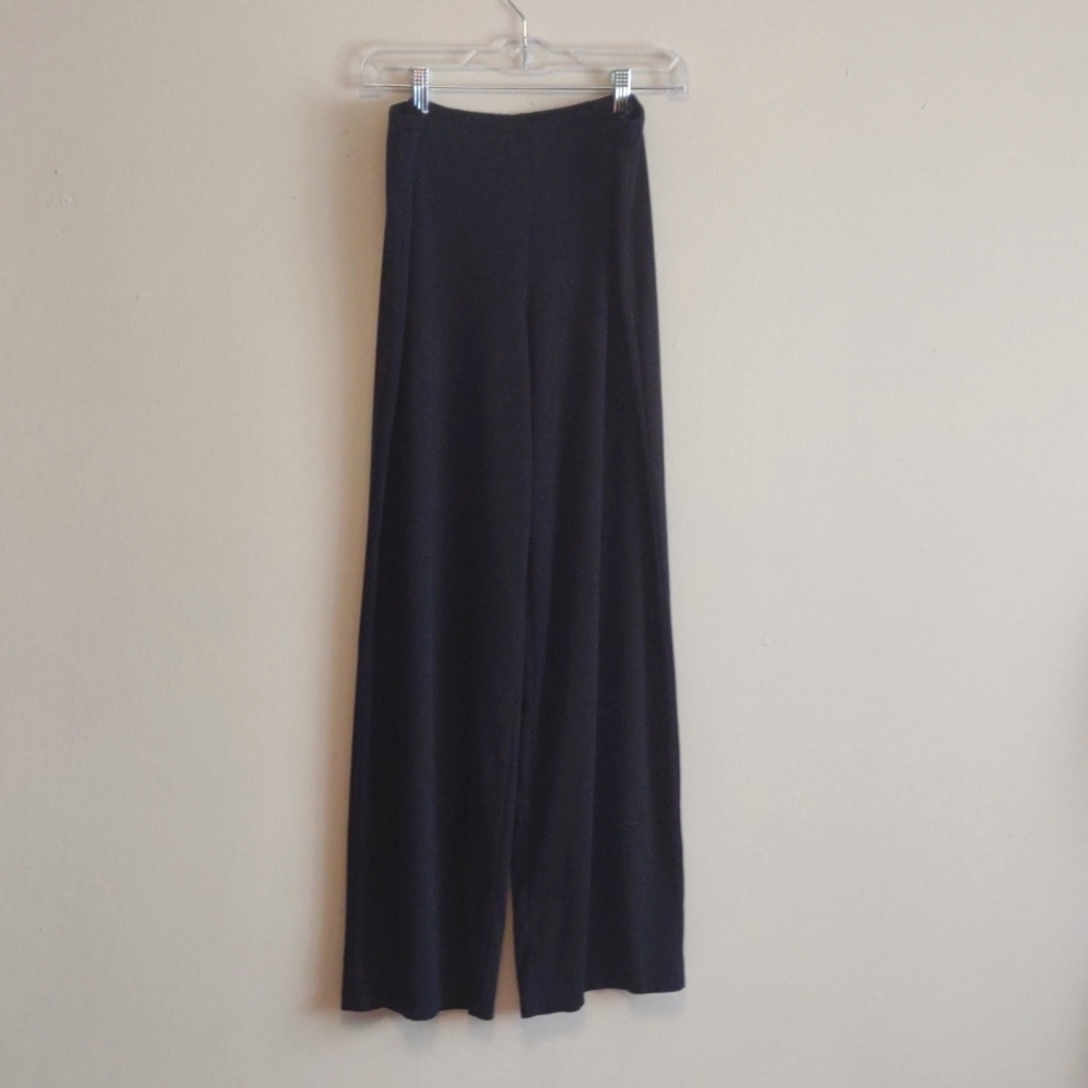 Carilyn Vaile‎ wide leg synthetic pull-on elastic waist pants Black Size …